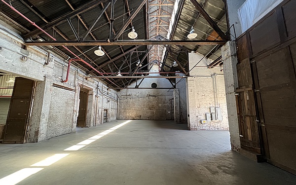 Century-Old Warehouse with Clerestory of Skylight Windows and Drive-in Access